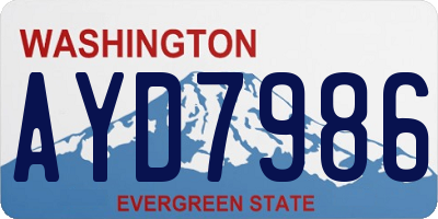WA license plate AYD7986