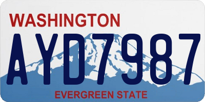 WA license plate AYD7987