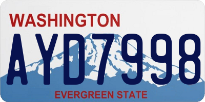 WA license plate AYD7998