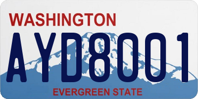 WA license plate AYD8001