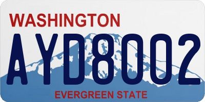 WA license plate AYD8002