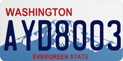 WA license plate AYD8003
