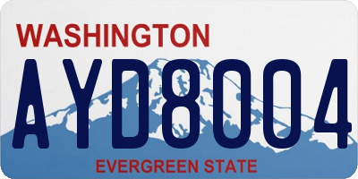 WA license plate AYD8004