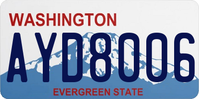 WA license plate AYD8006