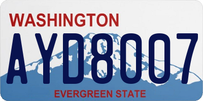WA license plate AYD8007