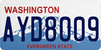 WA license plate AYD8009