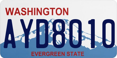 WA license plate AYD8010