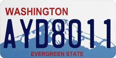 WA license plate AYD8011