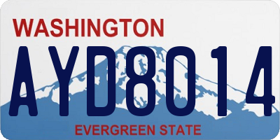 WA license plate AYD8014