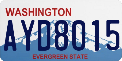 WA license plate AYD8015