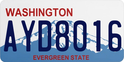 WA license plate AYD8016
