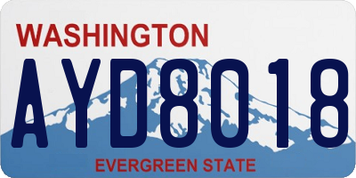WA license plate AYD8018