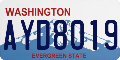 WA license plate AYD8019
