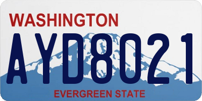 WA license plate AYD8021