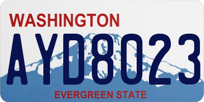 WA license plate AYD8023