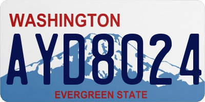 WA license plate AYD8024