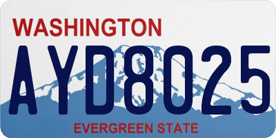 WA license plate AYD8025