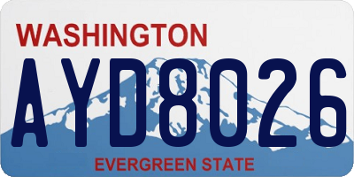 WA license plate AYD8026