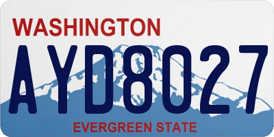 WA license plate AYD8027