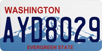 WA license plate AYD8029