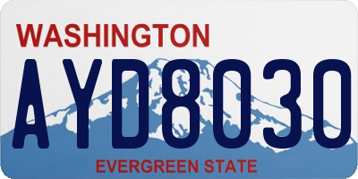 WA license plate AYD8030