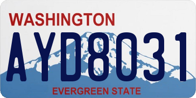WA license plate AYD8031