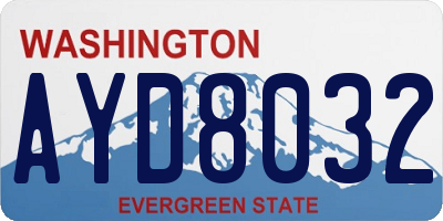 WA license plate AYD8032