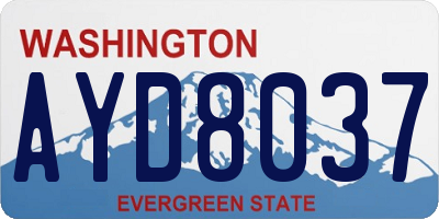 WA license plate AYD8037