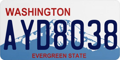 WA license plate AYD8038