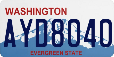 WA license plate AYD8040