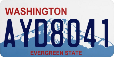 WA license plate AYD8041