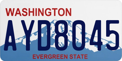 WA license plate AYD8045