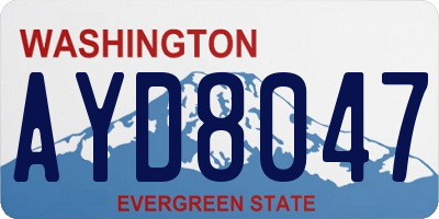 WA license plate AYD8047