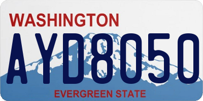 WA license plate AYD8050