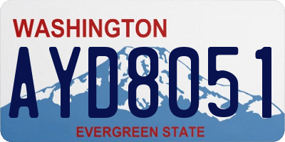 WA license plate AYD8051