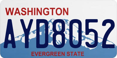 WA license plate AYD8052