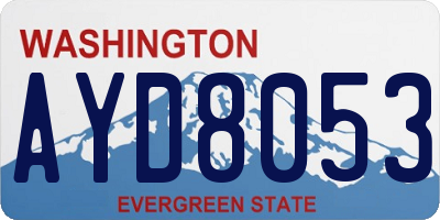 WA license plate AYD8053