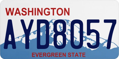 WA license plate AYD8057