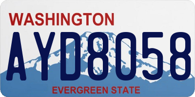 WA license plate AYD8058