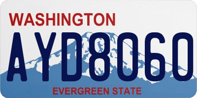 WA license plate AYD8060