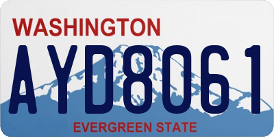 WA license plate AYD8061