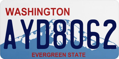 WA license plate AYD8062