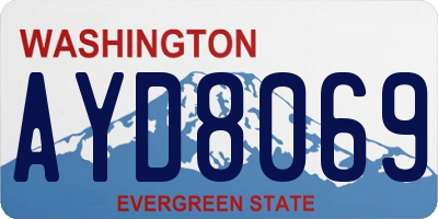 WA license plate AYD8069