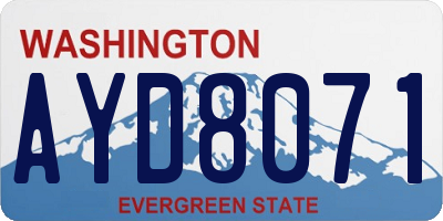 WA license plate AYD8071