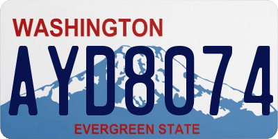 WA license plate AYD8074
