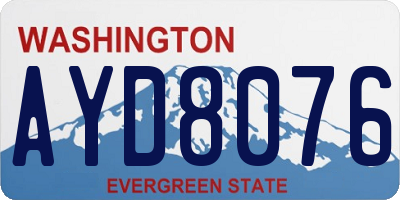 WA license plate AYD8076