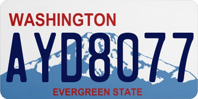 WA license plate AYD8077