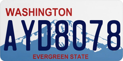 WA license plate AYD8078
