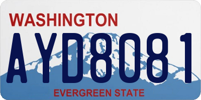 WA license plate AYD8081