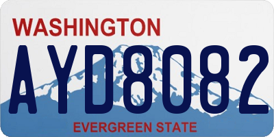 WA license plate AYD8082